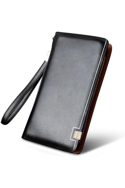 Generic iCozzier Large Capacity Leather Bifold Wallet/Credit Card Holder for Men with 8 Card Slots(Black)