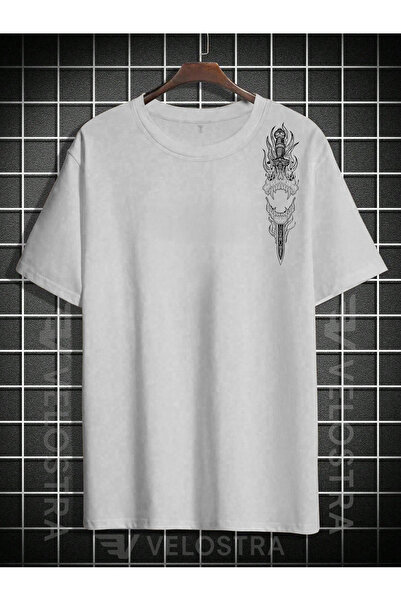 Velostra Μπλουζάκι Unisex με γοτθικό θέμα Sword με τύπωμα oversized