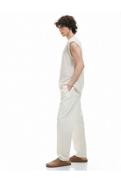 Koton New Season Waist Lace up Pocket Detailed Cotton Loose Baggy Jean Trousers