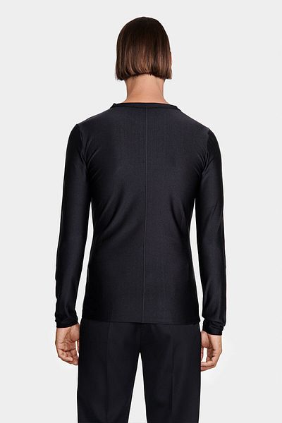 LOUIS GABRIEL NOUCHI LONG SLEEVES BLOUSE WITH SIGNATURE OPENING - LOUIS GABRIEL NOUCHI - BLACK, S