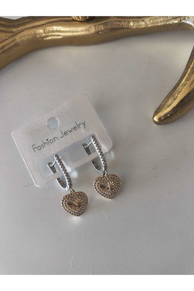 Trend Republic Steel Heart Gold Silver Earrings