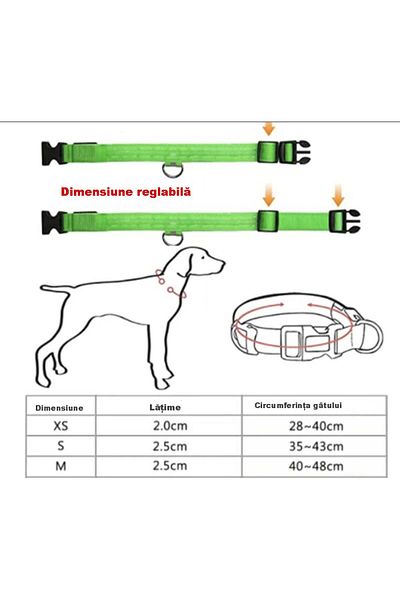 OEM Happy Oliwe LED Collar for Dogs – Adjustable, USB, size M