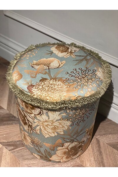 Belletto Bordo Saçaklı Puf