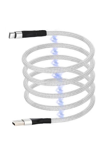SellerRasov doar pregatiti Magnetic Cable Usb-c 100w, 1.5m, Fast Charge, Anti-tangle, Compatible Iphone 15
