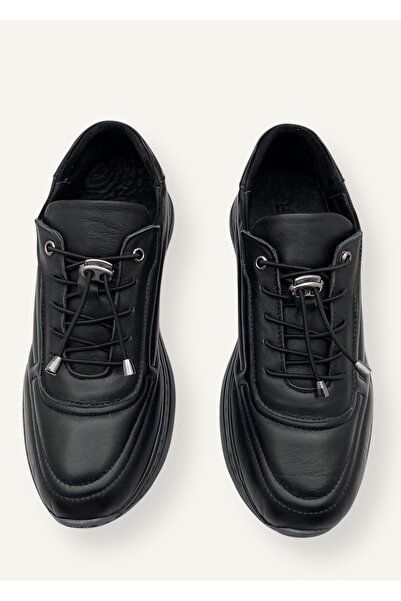 N Napa Shoe Siyah Renk Ortopedik Taban Hakiki Deri Sneakers Kadın Ayakkabı