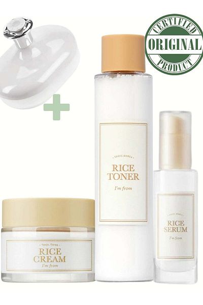 I'm From Hydrating Rice Trio Set - Toner - Face Serum - Face Cream