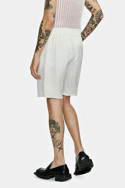LOUIS GABRIEL NOUCHI Large Bermuda Pajamas In Drops Jacquard - - White, L