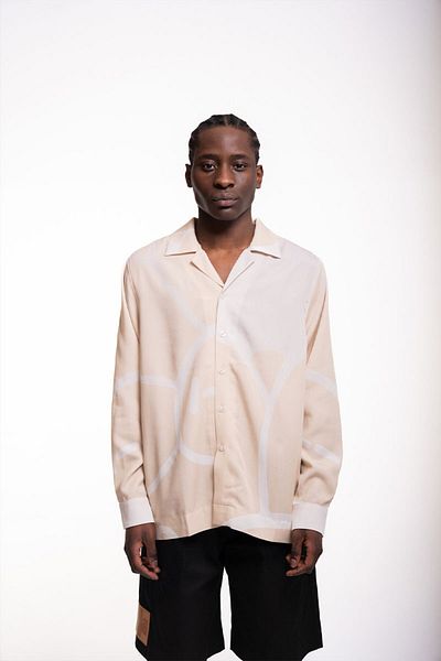 ISNURH DAHLIA SHIRT - - BEIGE, L