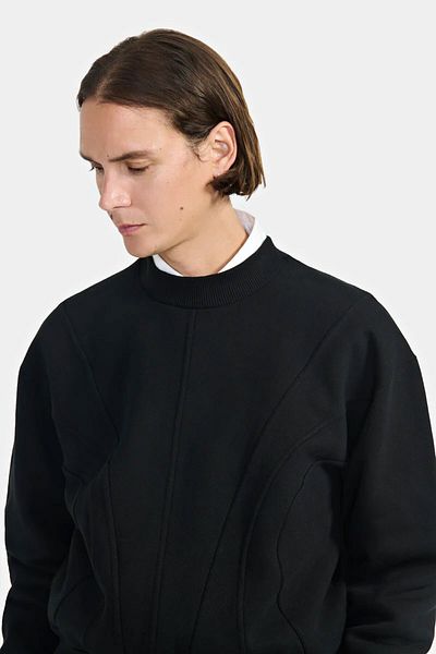 LOUIS GABRIEL NOUCHI CROPPED BLOUSE WITH CORSET YOKES - LOUIS GABRIEL NOUCHI - M, BLACK