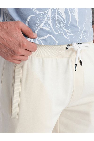 OMBRE Herren Strickshorts mit Kordelzug und Taschen - creme V12 OM-SRBS-0139 S