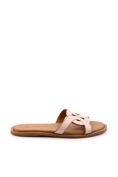 Bambi Nude Leather Women's Slippers K04507240103