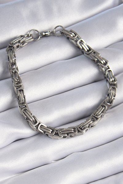 NEZADE STORE 316L Steel Silver Color King Chain Model Men's Bracelet