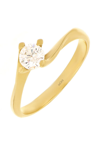 MOHI Fine Jewellery Inel de logodna model solitaire din aur galben de 14k