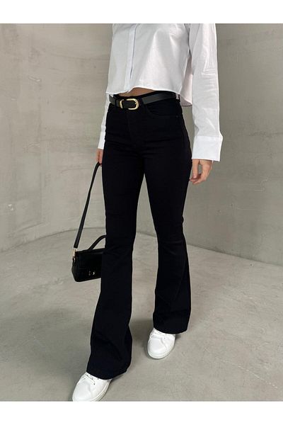Cappmoda Jean-08125 Black High Waist Lycra Spanish Jean