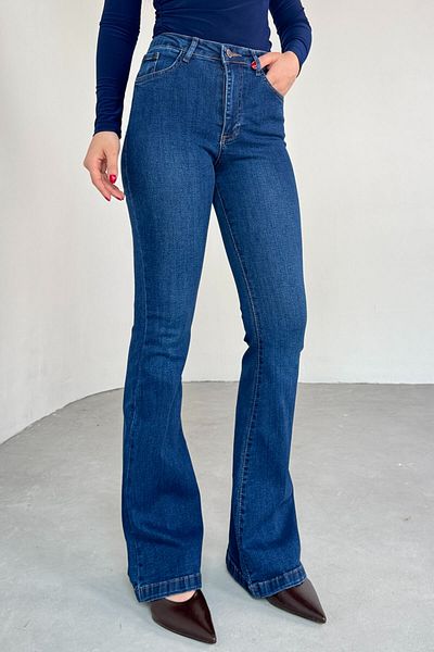 Cappmoda Jean-08125 Dark Blue High Waist Lycra Spanish Jean