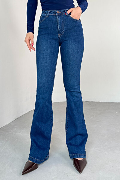 Cappmoda Jean-08125 Dark Blue High Waist Lycra Spanish Jean