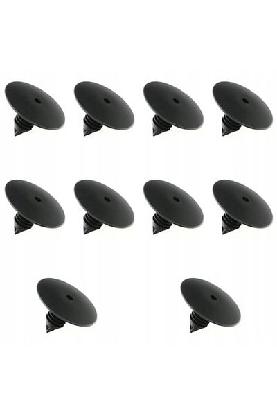OEM Set of 10 Romix wheel fixing clips, Compatible with Renault, Black
