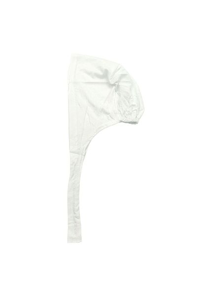 PAKER GİYİM Women's Bone White Stitched Combed Cotton Bonnet Scarf Shawl Hijab Bonnet