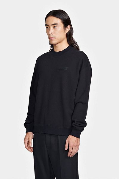 LOUIS GABRIEL NOUCHI OVERSIZED BLOUSE WITH LOGO PATCH - LOUIS GABRIEL NOUCHI - BLACK, L