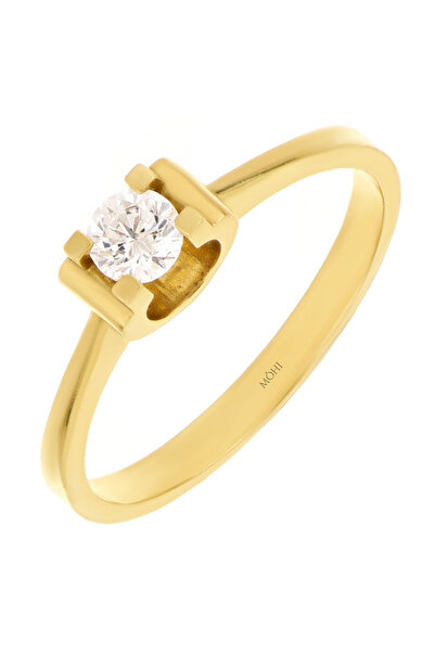 MOHI Fine Jewellery Inel cu piatra centrala din aur galben de 14k
