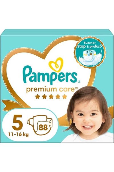 Pampers Scutece Premium Care Mega Box Mărimea 5, 11-16 Kg, 88 Bucăți