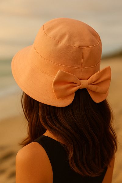 MYZİ STORE Bow Detailed Bucket Women's Visor Summer Hat (Size Adjustable)