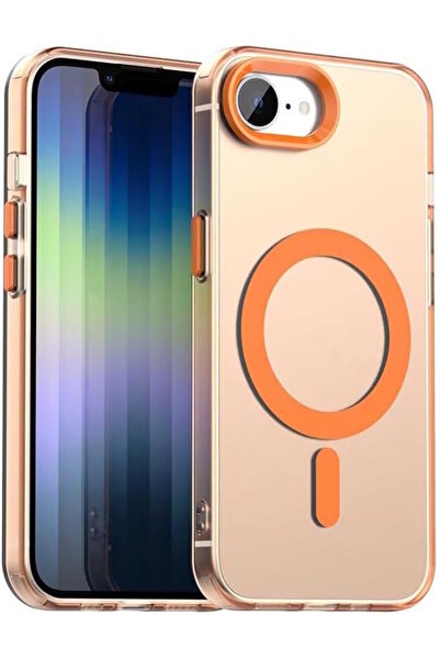 m.tk moveteck Apple iPhone 16E Kılıf Kamera Çıkıntılı Mat Magsafe Özellikli Kenarları Renkli Premium Sert Kapak