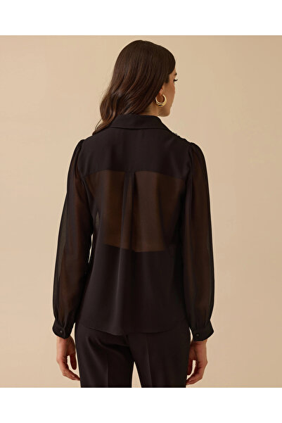 SEÇİL Πουκάμισο σιφόν με δαντέλα με λεπτομέρεια με κουμπιά