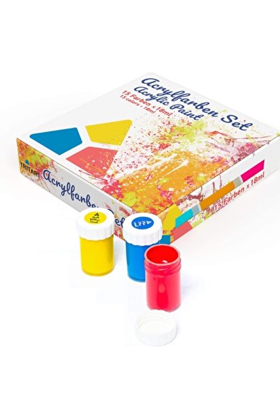 Tritart Set de 15 vopsele, Tritart, acrilice, cu pensulă, 288 ml, multicolore