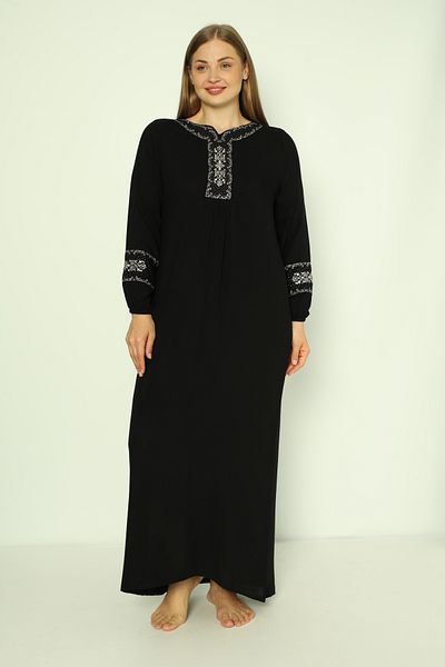 Juliet Deluxe Women's Plus Size Woven Viscose Fabric Long Sleeve Dress 33424