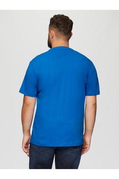 s.Oliver Tricou bărbătesc din bumbac, cu guler rotund, mărimi mari, cu imprimeu grafic și croială regulată, mărimi mari