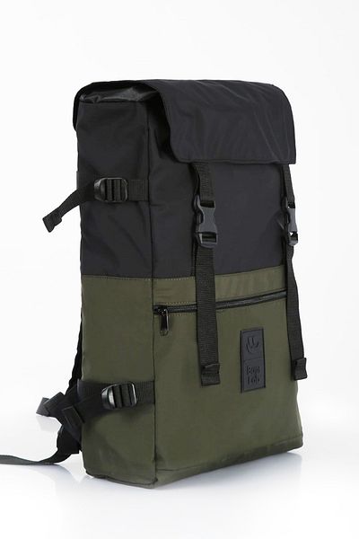 KAFF Khaki Waterproof Fabric Hiking Daily Outdoor Backpack with Laptop Compartment -1013