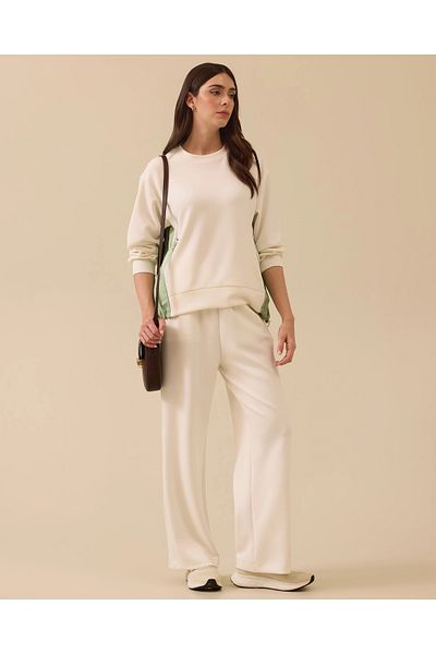 SEÇİL Double Fabric Pocket Drawstring Waist Sweatshirt