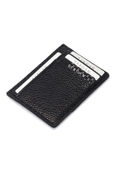 Tergan Black Leather Unisex Credit Card Holder - S1Kk00001676-A41
