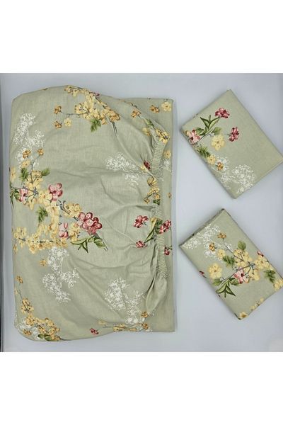 pınarhome collectıon 100% COTTON FABRIC RUBBERED SHEET+PILLOW CASE CORNER DEEP 28-30 CM SOFT FABRIC NEW SEASON