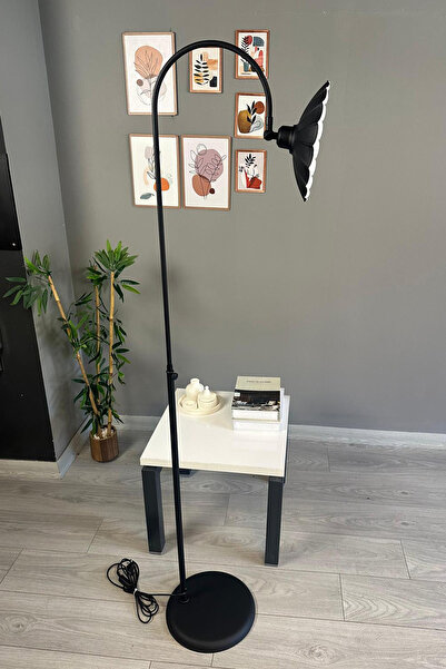 Bamyum Siyah Lambader Modern Dekoratif Metal Oturma Odası Çalışma Odası Zemin Lambası