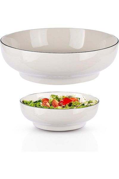 Kitchtic Ceramic bowl for soup, dessert, cereal, salad and pasta, microwave and dishwasher safe,WHITE, 250 ml