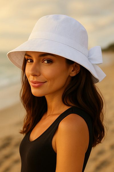 MYZİ STORE Bow Detailed Bucket Women's Visor Summer Hat (Size Adjustable)