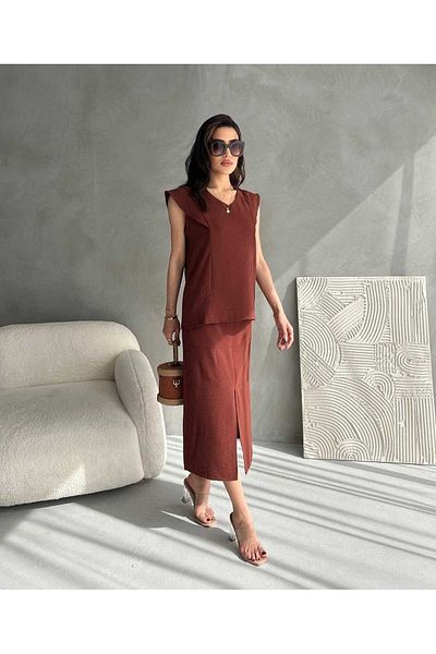 Maison La Femme Women's Blouse Skirt Set