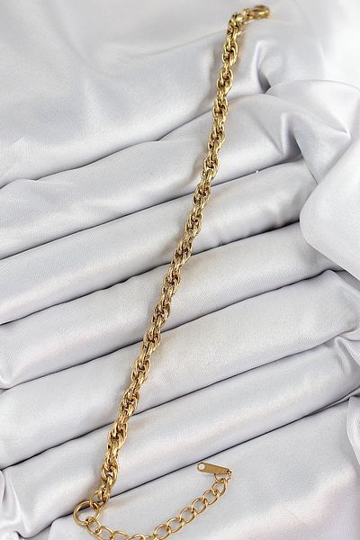 BESKAR 316L Steel Gold Color Twist Model Women's Bracelet
