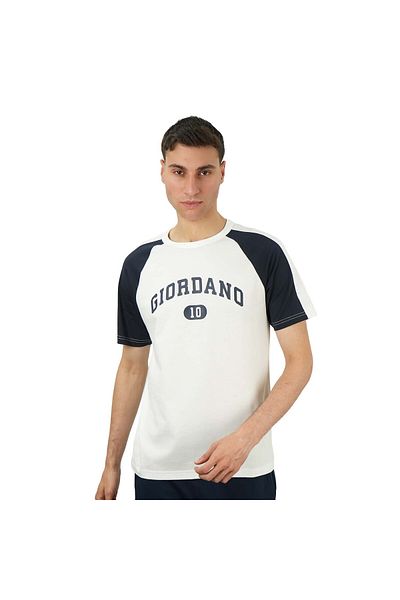 Giordano Men's Slim Fit Cotton Jersey Tee | Signature Print & Comfort