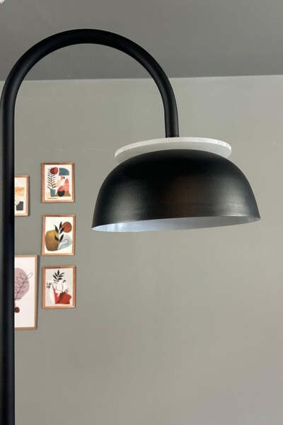 Bamyum Siyah Lambader Modern Dekoratif Metal Oturma Odası Çalışma Odası Zemin Lambası