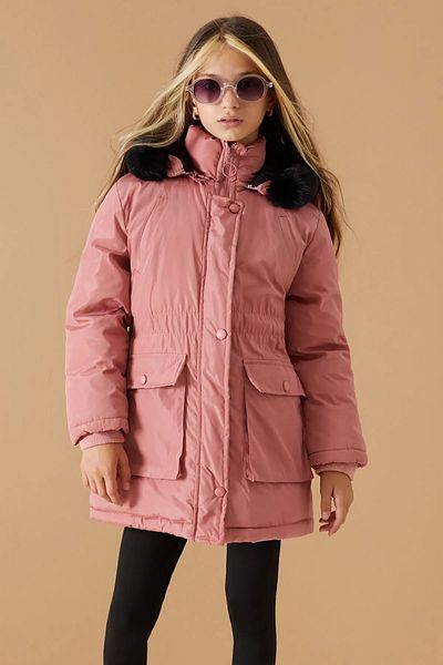 gnygiyim Dusty Rose Girl's Detachable Hooded Coat