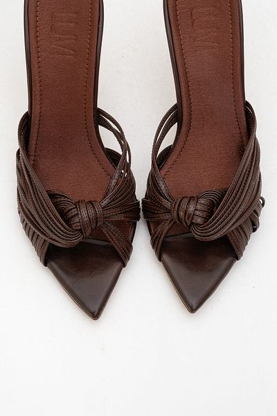 LuviShoes Audrey Brown Skin Women's High Heel Slippers