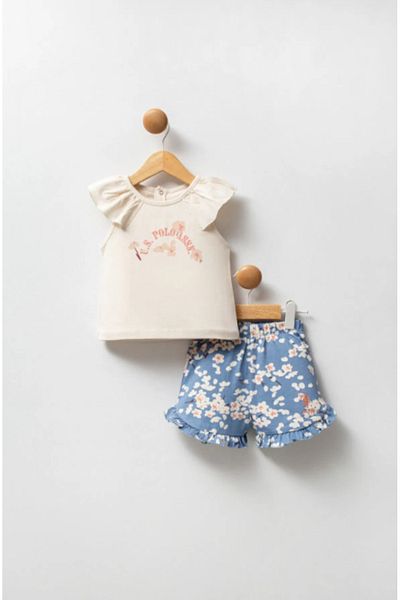 U.S. Polo Assn. U.S. Polo Assn. Usb2391 Ecru Girl's 2-Piece Set