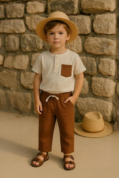 LUESS Boy's Cotton Trouser Suit with Front Pocket (3-4 Years 8-9 Years)
