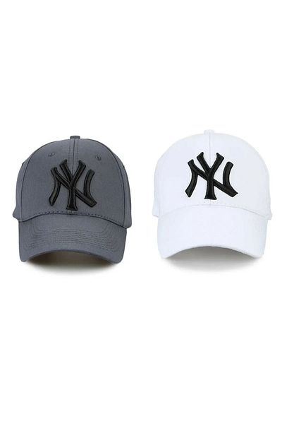Belifanti Collection Ny Newyork 2-Piece Hat Set Smoked White