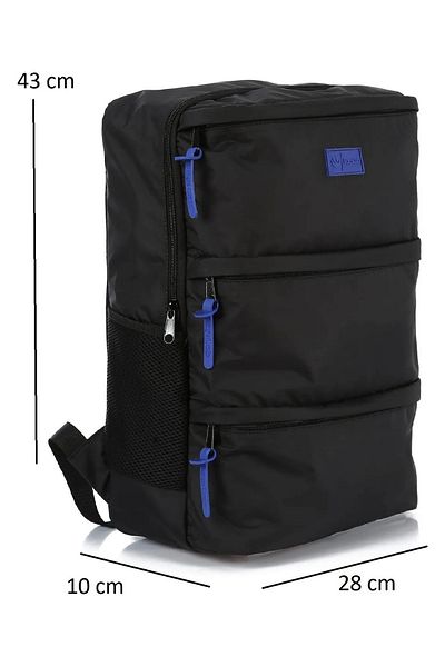 KAFF Black Waterproof Fabric Multi-Eye Sports Daily Backpack -1012