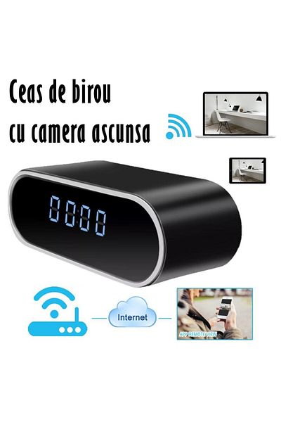 REVOSE Mini Spy Camera ™, Wi-fi, Ip, Hidden in Alarm Clock, Microphone, Infrared, 1080p