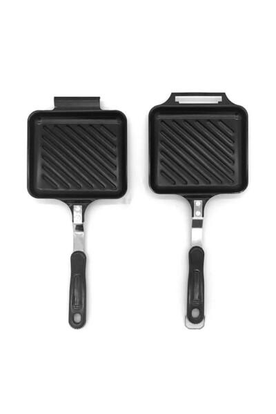 Influential Tech Tigaie Premium dublă pentru grătar și prăjitor de pâine, ant...